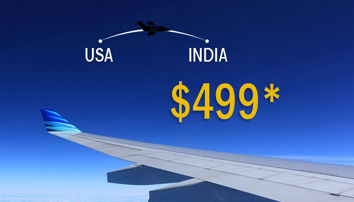 JANUARY TRAVEL DEALS : USA TO INDIA ROUND TRIP STARTS FROM $499*